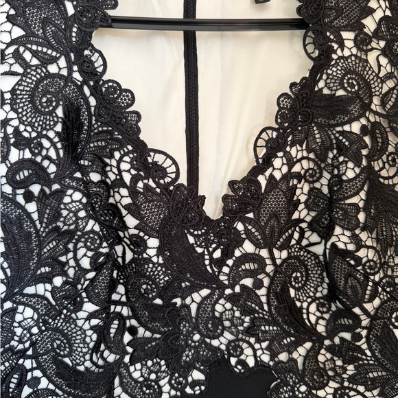 Tadashi Shoji Black Lace Cocktail Dress Size 16 Elegant Sheath Evening Formal - Picture 6 of 13